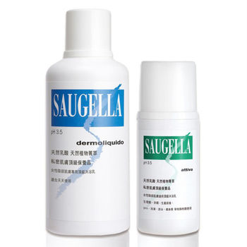 【SAUGELLA賽吉兒】30天妹妹接力組(菁萃潔浴凝露-日用型500ml+加強型100ml)
