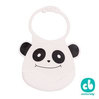 Creative Baby 創寶貝- 可收納式攜帶防水無毒矽膠學習圍兜-微笑熊貓(Silicone Bids)