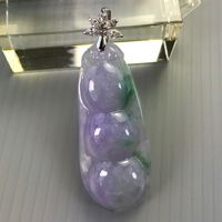 緬甸天然翡翠A貨 冰種春帶彩四季平安墜子 F1828