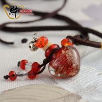 【財神小舖】心型-愛戀琉璃精油瓶項鍊(姻緣紅)《含開光》精油能量、隨身吸戴