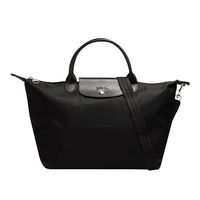LONGCHAMP Le Pliage Neo系列尼龍短把側背/手提水餃包(中-黑)