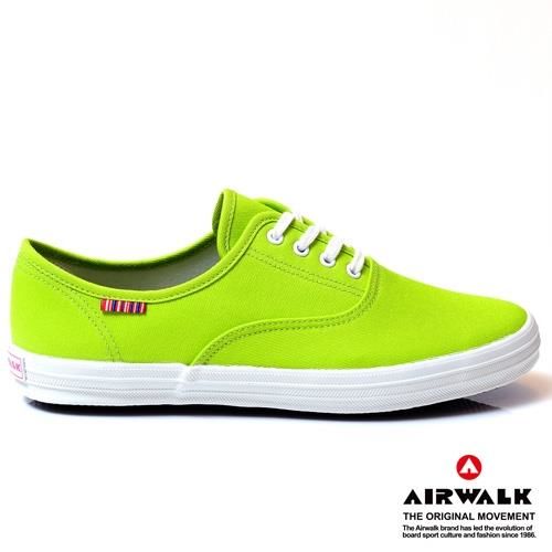 AIRWALK繽紛馬卡龍純棉帆布鞋－女-青蘋綠