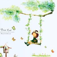 窩自在★DIY無痕創意牆貼壁貼-暇意盪鞦韆_AY9194(60X90)-行動