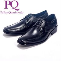 PQ 線條流線設計繫鞋帶皮鞋男鞋-黑