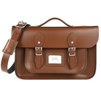 【The Leather Satchel Co.】14吋 英國手工牛皮可手提劍橋包 (栗木棕)