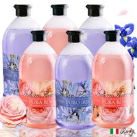 【義大利Rudy Profumi】淡粉玫瑰+藍色鳶尾花沐浴露1000ml共6瓶(再送壓頭2入)