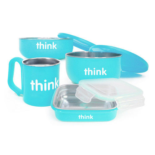 【美國thinkbaby】環保不鏽鋼兒童餐具組-行動