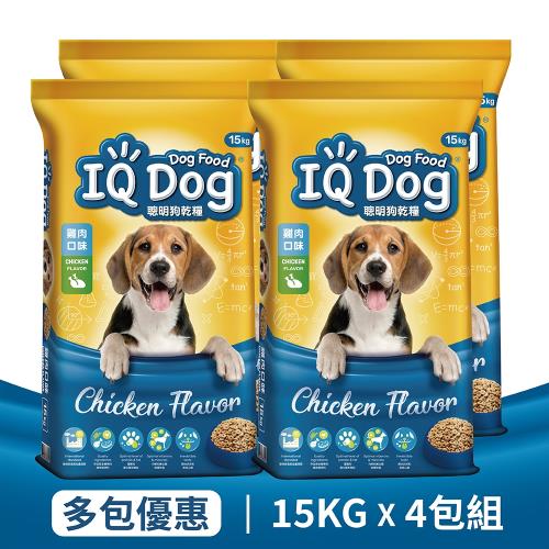 【IQ Dog】聰明乾狗糧 - 雞肉口味成犬配方 15kg x 4包