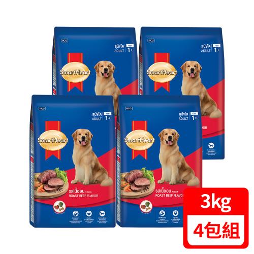 【SmartHeart】慧心犬糧 - 牛肉口味成犬配方 3kg x4包