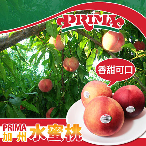 【台北濱江】美國加州PRIMA水蜜桃1盒(6顆/盒 280~300g/顆)  