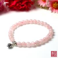 【金石工坊】粉晶花開富貴手鍊(6mm)