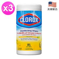 美國CLOROX清潔制菌濕紙巾(檸檬香78抽x3入)