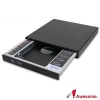 Awesome筆電升級專家 9.5mm硬碟(SATA)托盤模組+外接盒套件-AWD-1S1B