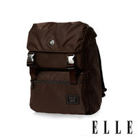 【ELLE HOMME】獨特巴黎鐵塔設計休閒風格 機能後背包(咖啡 EL83881-45)