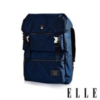 【ELLE HOMME】獨特巴黎鐵塔設計休閒風格 機能後背包(藍 EL83881-42)