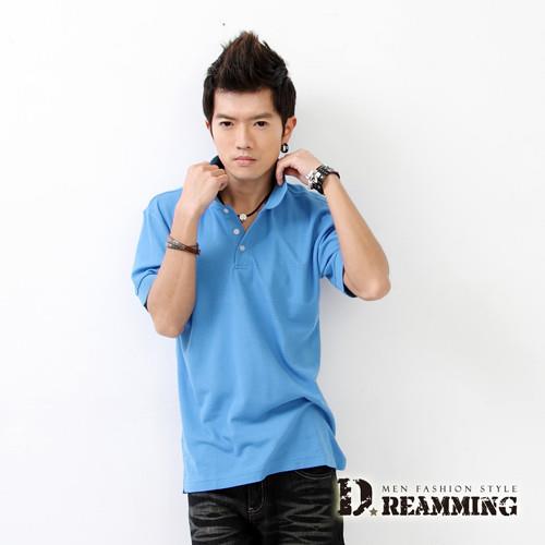 【Dreammimg】美式素面網眼短袖POLO衫(共二色)-行動