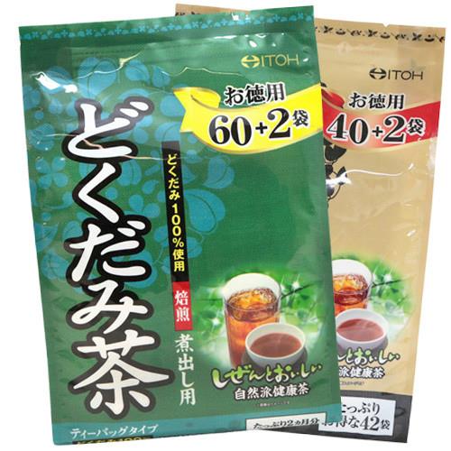 《ITOH》任選2入 日本原裝 德用魚腥草茶 (3g*62袋/入) 與 德用黑豆綜合茶 (5g*42袋) 