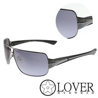 【Lover】精品方框藍色墨銀太陽眼鏡(9119-C01)