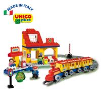 【義大利Unico】歡樂小火車軌道組-113pcs-行動