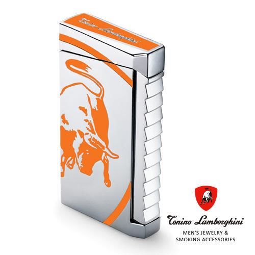 義大利 藍寶堅尼精品 - ILTORO LIGHTER 蠻牛圖騰打火機 (橘色) ★ Tonino Lamborghini 原廠進口 ★