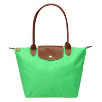 LONGCHAMP 新色上市長提把尼龍水餃包(小-森林綠)