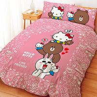 享夢城堡 HELLO KITTYxLINE雙人床包涼被組