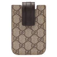 GUCCI 經典GG PLUS防水PVC IPHONE手機套(咖啡)