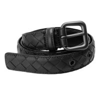 BOTTEGA VENETA 經典編織小牛皮腰帶/皮帶(黑色)