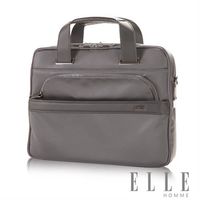 【ELLE HOMME】經典優雅手提 側背兩用機能性公事包(灰 EL84257-09)