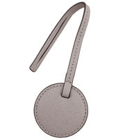 【MICHAEL KORS】防刮皮革圓形禮盒吊飾(中/灰)