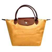 LONGCHAMP 經典LE PLIAGE系列摺疊短把水餃手提包(小-咖哩)