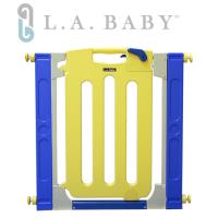 美國 L.A. Baby 幼兒安全自動上鎖門欄/圍欄/柵欄(附贈兩片延伸片)繽紛藍