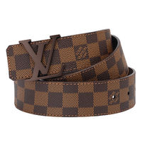 LV M9807 Damier Canvas棋盤格LV字母釦環腰帶/皮帶