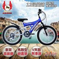 《飛馬》20吋12段變速馬鞍型雙避震車- 藍/銀