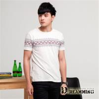 【Dreamming】日系民俗圖騰萊卡彈力圓領短T(共二色)