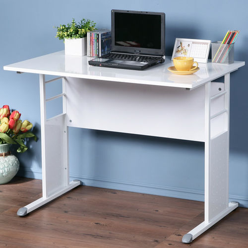 【Homelike】 巧思辦公桌 亮白-白色亮面桌面100cm