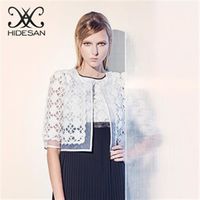【HIDESAN海蒂山】歐風透肌感高雅白玫瑰外套