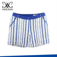 【HIDESAN海蒂山】夏日繽紛藍色直條紋短褲