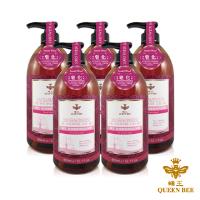 【蜂王Queen Bee】皂化玫瑰檀香精油沐浴露950mlx5入+1家庭組