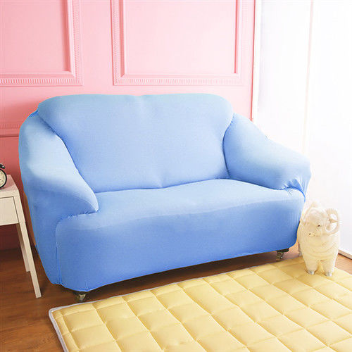 【HomeBeauty】涼感防蚊日本大和彈性沙發罩-2人座(藍風鈴)