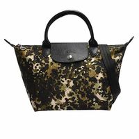 LONGCHAMP Le Pliage Fantaisie系列迷彩印花短把側背/手提水餃包(小-卡其綠)