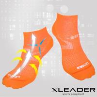 任-LEADER COOLMAX 運動專用薄型除臭機能襪 女款(亮橘)