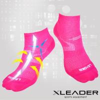 任-LEADER COOLMAX 運動專用薄型除臭機能襪 女款(桃紅)