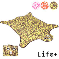 【Life Plus】動物叢林 造型野餐墊/遊戲墊_加大款 (褐色_豹紋)