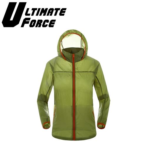 Ultimate Force「森活」男女輕量連帽運動外套-軍綠色