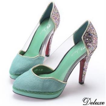 【Deluxe】古典綠優雅氣質高跟鞋(綠)-8112-7