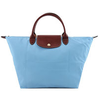 LONGCHAMP Le Pliage 短把摺疊水餃包(中/粉藍)
