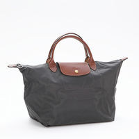 LONGCHAMP Le Pliage 短把摺疊水餃包(中/鐵灰)