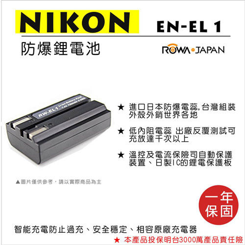 ROWA 樂華 For NIKON EN-EL1 ENEL1 電池