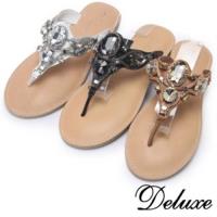 【Deluxe】性感奢華水晶飾鍊鞋(白★咖啡★黑)